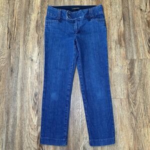 Banana Republic Sloan Crop Jeans Womens 4 Low Rise Stretch Denim Medium Wash